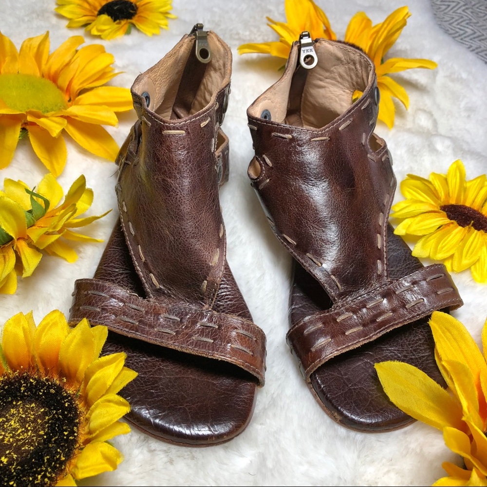 Bed Stu Dark Brown Leather Boho Gladiator Sandals